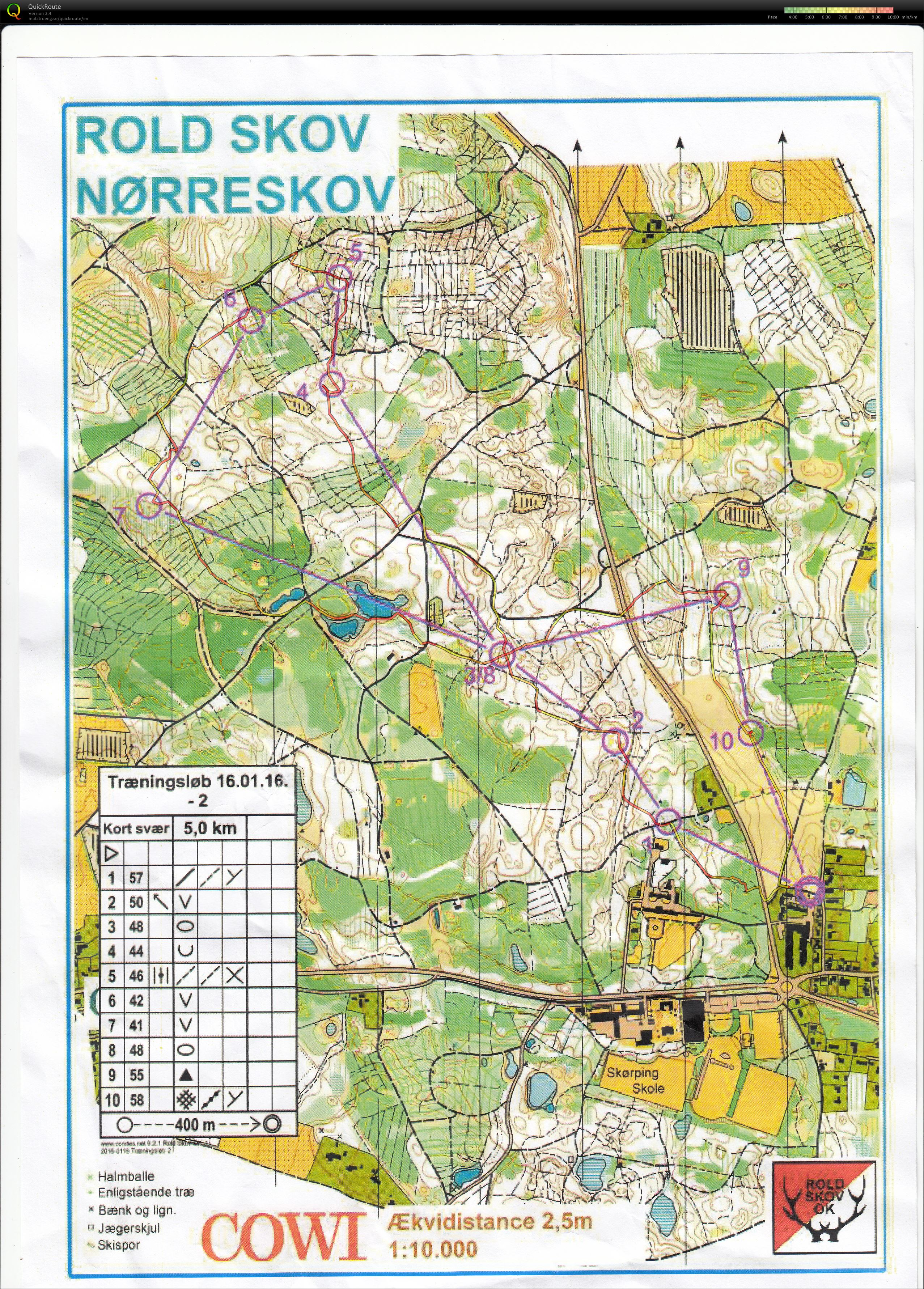 Rold Nørreskov Træningsløb Kort Svær (16-01-2016)